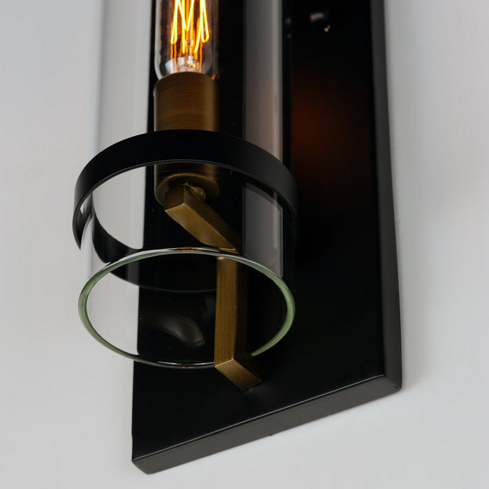 Myhouse Lighting Maxim - 2640BKAB - One Light Wall Sconce - Capitol - Black / Antique Brass