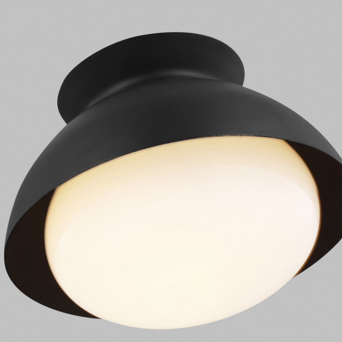 Myhouse Lighting Visual Comfort Studio - AEF1001MBK - One Light Flush Mount - Lucerne - Midnight Black