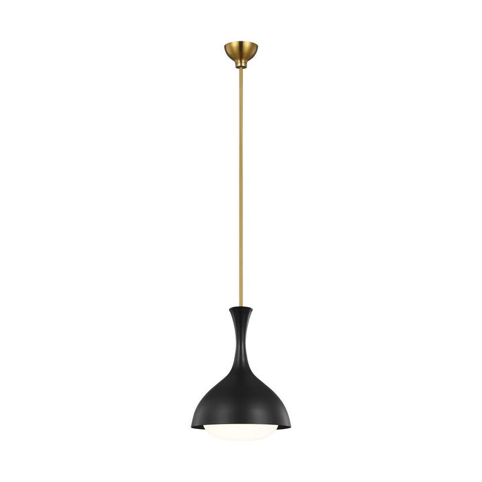 Myhouse Lighting Visual Comfort Studio - AEP1011BBSMBK - One Light Pendant - Lucerne - Midnight Black and Burnished Brass