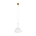 Myhouse Lighting Visual Comfort Studio - AEP1011BBSMWT - One Light Pendant - Lucerne - Matte White and Burnished Brass