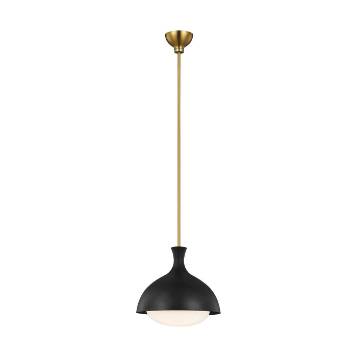 Myhouse Lighting Visual Comfort Studio - AEP1021BBSMBK - One Light Pendant - Lucerne - Midnight Black and Burnished Brass