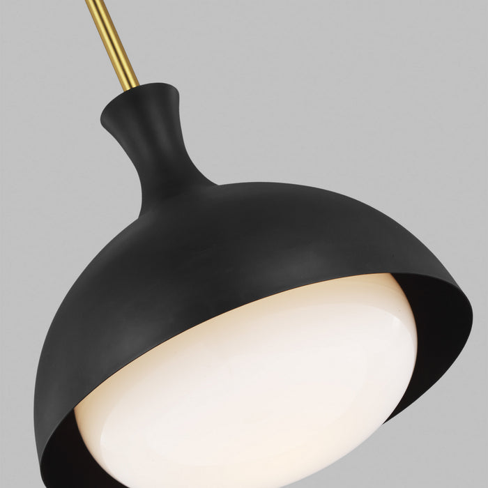 Myhouse Lighting Visual Comfort Studio - AEP1021BBSMBK - One Light Pendant - Lucerne - Midnight Black and Burnished Brass