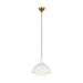 Myhouse Lighting Visual Comfort Studio - AEP1021BBSMWT - One Light Pendant - Lucerne - Matte White and Burnished Brass