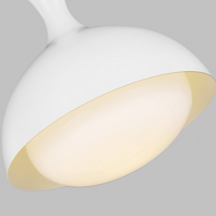 Myhouse Lighting Visual Comfort Studio - AEP1021BBSMWT - One Light Pendant - Lucerne - Matte White and Burnished Brass