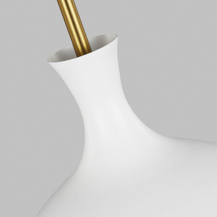 Myhouse Lighting Visual Comfort Studio - AEP1021BBSMWT - One Light Pendant - Lucerne - Matte White and Burnished Brass