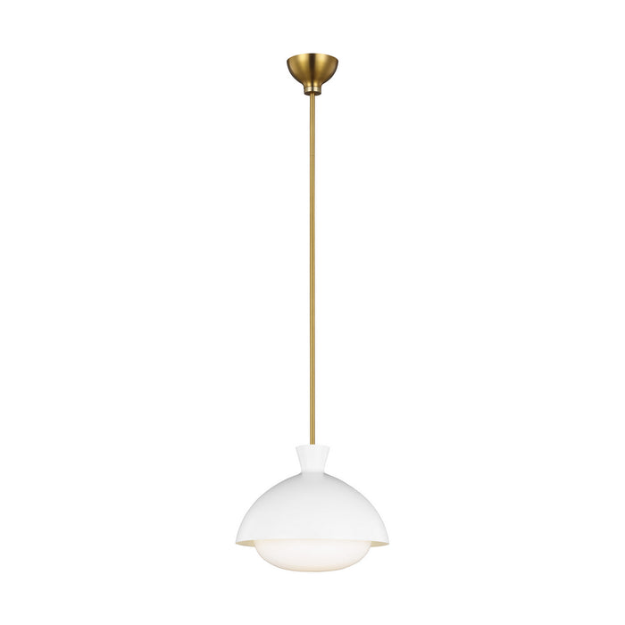 Myhouse Lighting Visual Comfort Studio - AEP1031BBSMWT - One Light Pendant - Lucerne - Matte White and Burnished Brass