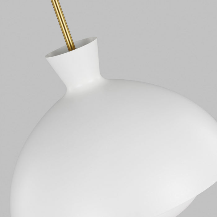 Myhouse Lighting Visual Comfort Studio - AEP1031BBSMWT - One Light Pendant - Lucerne - Matte White and Burnished Brass