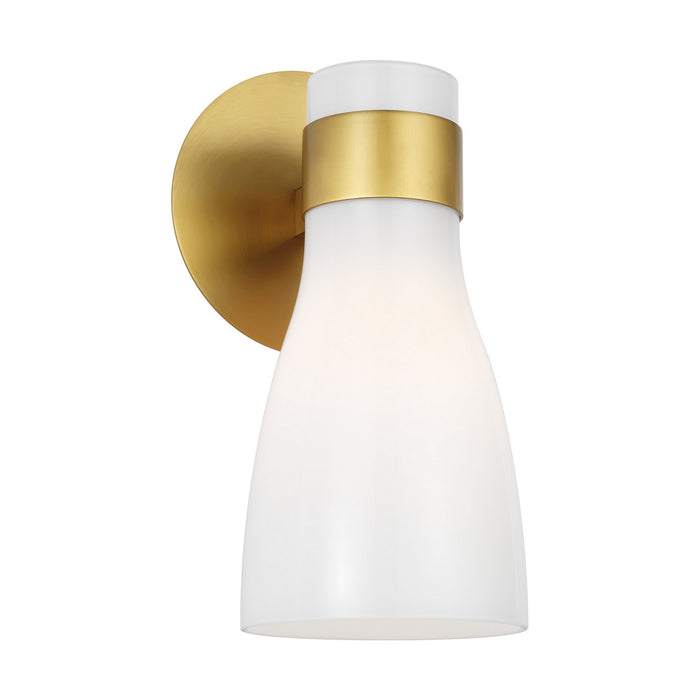 Myhouse Lighting Visual Comfort Studio - AEV1001BBSMG - One Light Wall Sconce - Moritz - Burnished Brass with Milk White Glass