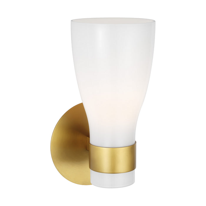 Myhouse Lighting Visual Comfort Studio - AEV1001BBSMG - One Light Wall Sconce - Moritz - Burnished Brass with Milk White Glass