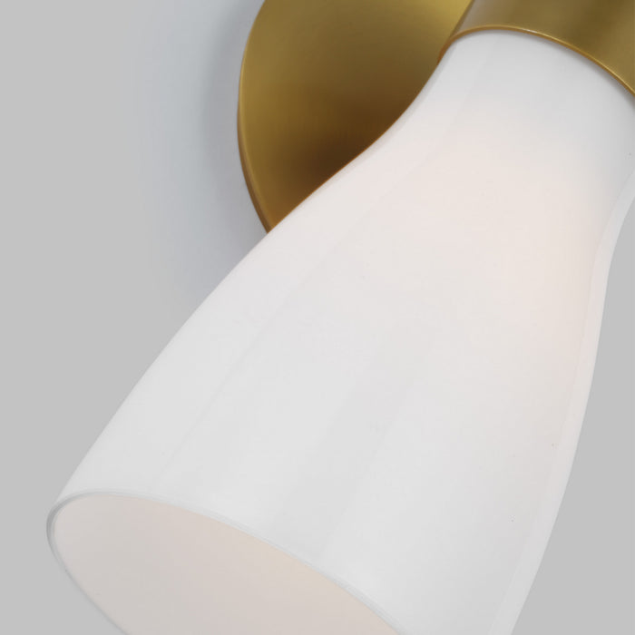 Myhouse Lighting Visual Comfort Studio - AEV1001BBSMG - One Light Wall Sconce - Moritz - Burnished Brass with Milk White Glass