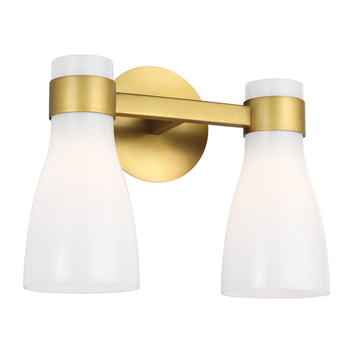 Myhouse Lighting Visual Comfort Studio - AEV1002BBSMG - Two Light Vanity - Moritz - Burnished Brass with Milk White Glass