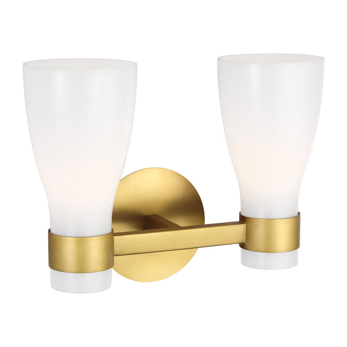 Myhouse Lighting Visual Comfort Studio - AEV1002BBSMG - Two Light Vanity - Moritz - Burnished Brass with Milk White Glass