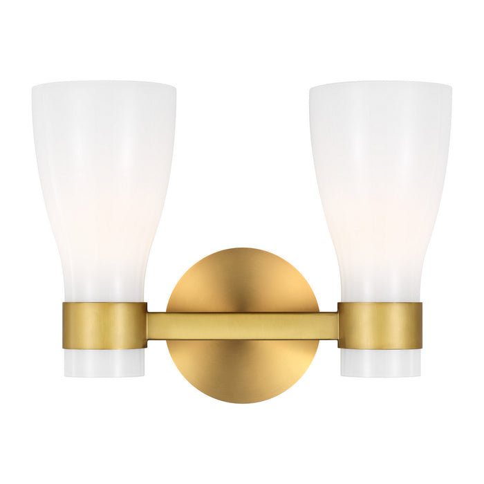 Myhouse Lighting Visual Comfort Studio - AEV1002BBSMG - Two Light Vanity - Moritz - Burnished Brass with Milk White Glass