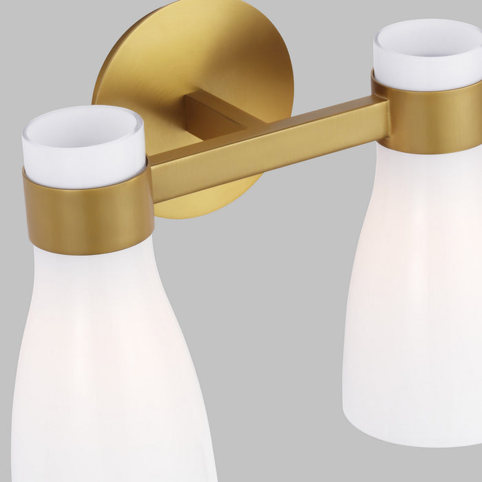 Myhouse Lighting Visual Comfort Studio - AEV1002BBSMG - Two Light Vanity - Moritz - Burnished Brass with Milk White Glass