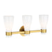 Myhouse Lighting Visual Comfort Studio - AEV1003BBSMG - Three Light Vanity - Moritz - Burnished Brass with Milk White Glass