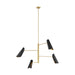 Myhouse Lighting Visual Comfort Studio - AEC1024BBSMBK - Four Light Chandelier - Tresa - Midnight Black and Burnished Brass