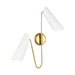 Myhouse Lighting Visual Comfort Studio - AEW1002BBSMWT - Two Light Wall Sconce - Tresa - Matte White and Burnished Brass