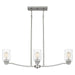 Myhouse Lighting Quoizel - ACA335BN - Three Light Linear Chandelier - Acacia - Brushed Nickel