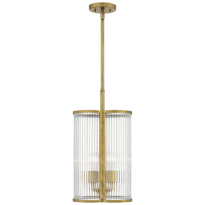 Myhouse Lighting Quoizel - ASR1512WS - Four Light Pendant - Aster - Weathered Brass