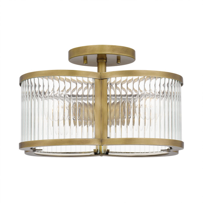 Myhouse Lighting Quoizel - ASR1715WS - Four Light Semi-Flush Mount - Aster - Weathered Brass