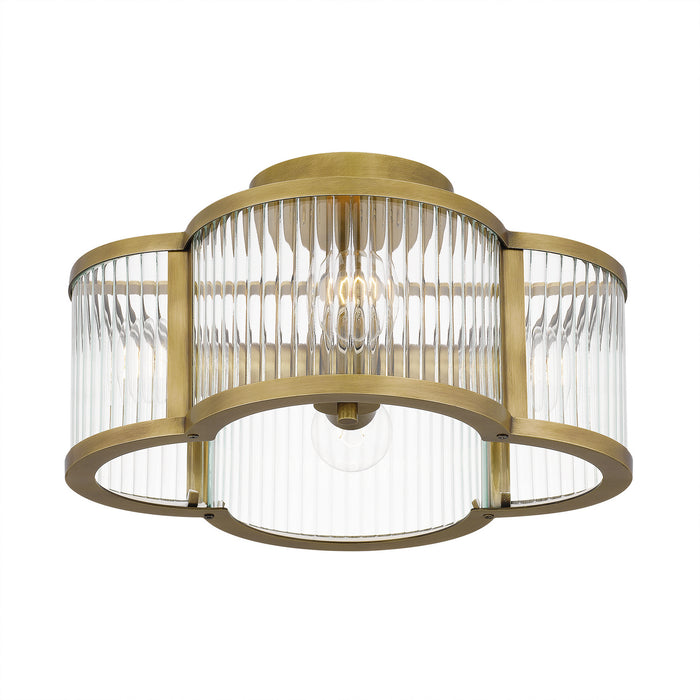 Myhouse Lighting Quoizel - ASR1715WS - Four Light Semi-Flush Mount - Aster - Weathered Brass