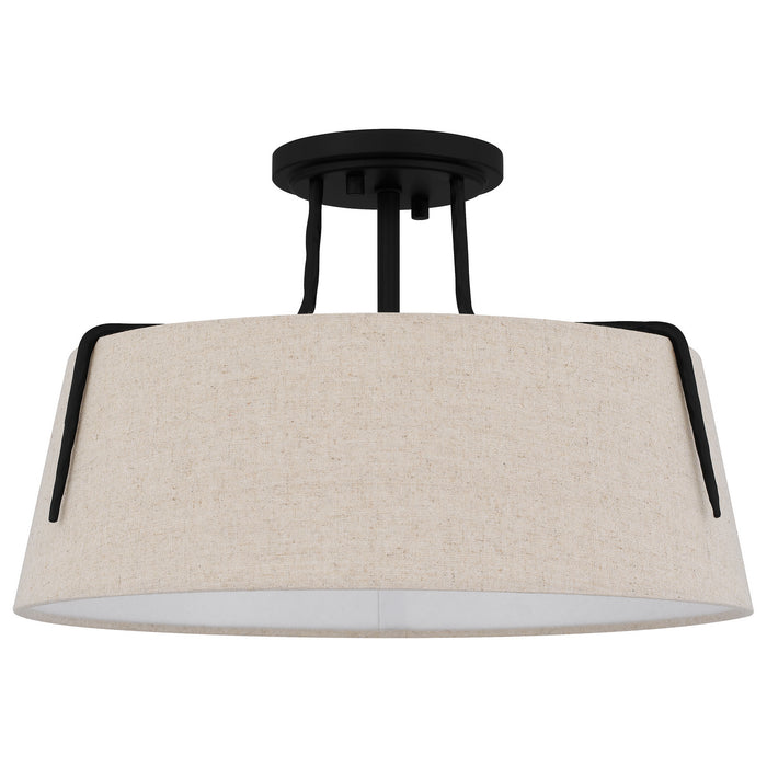 Myhouse Lighting Quoizel - LOA1716MBK - Three Light Semi Flush Mount - Leona - Matte Black