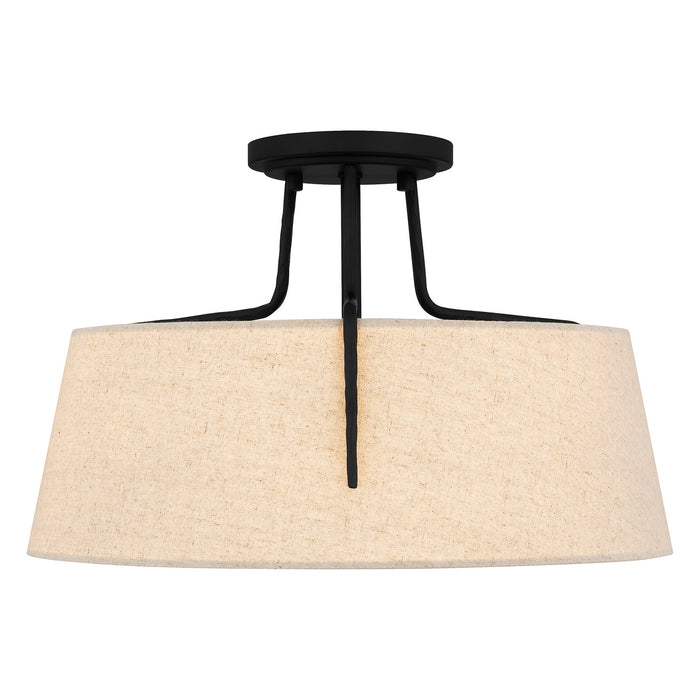 Myhouse Lighting Quoizel - LOA1716MBK - Three Light Semi Flush Mount - Leona - Matte Black