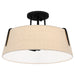 Myhouse Lighting Quoizel - LOA1716MBK - Three Light Semi Flush Mount - Leona - Matte Black