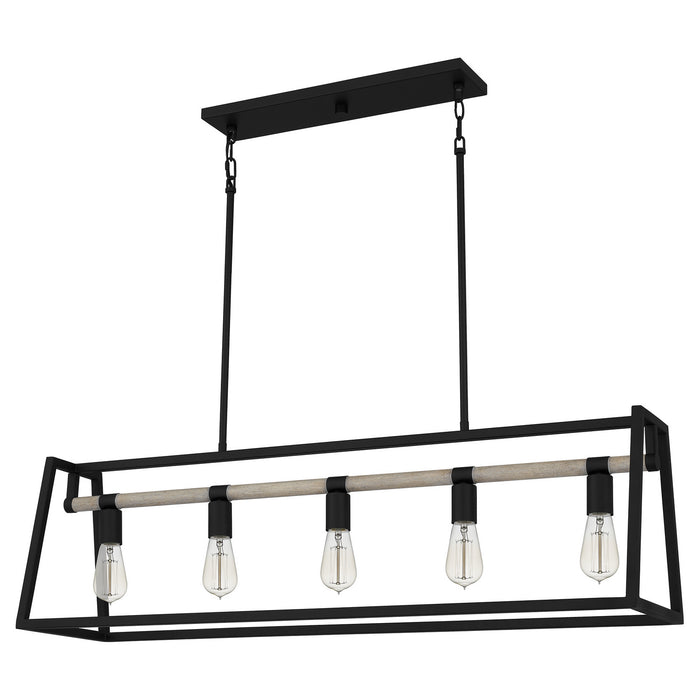 Myhouse Lighting Quoizel - TPT142MBK - Five Light Linear Chandelier - Tippet - Matte Black