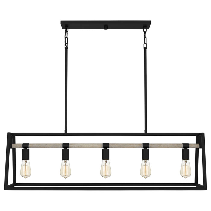 Myhouse Lighting Quoizel - TPT142MBK - Five Light Linear Chandelier - Tippet - Matte Black