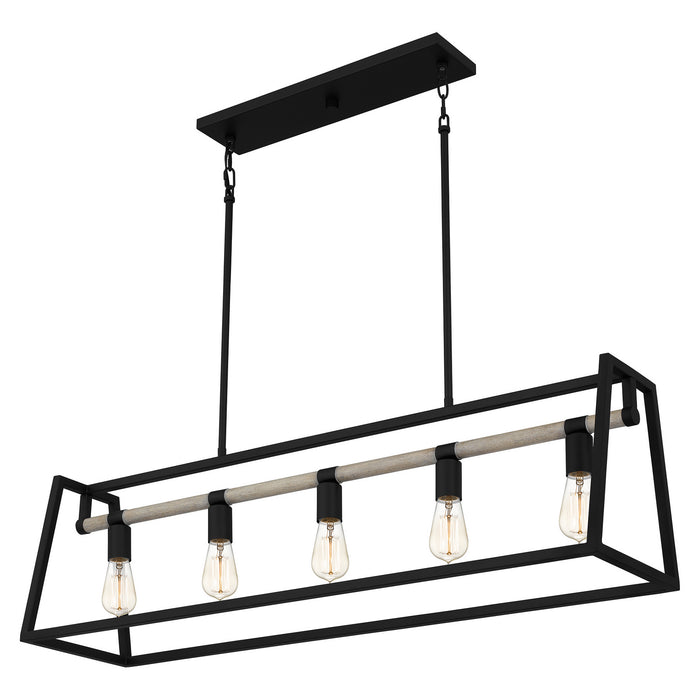 Myhouse Lighting Quoizel - TPT142MBK - Five Light Linear Chandelier - Tippet - Matte Black