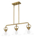 Myhouse Lighting Quoizel - WBS136WS - Three Light Linear Chandelier - Webster - Weathered Brass