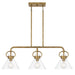 Myhouse Lighting Quoizel - WBS136WS - Three Light Linear Chandelier - Webster - Weathered Brass