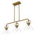 Myhouse Lighting Quoizel - WBS136WS - Three Light Linear Chandelier - Webster - Weathered Brass