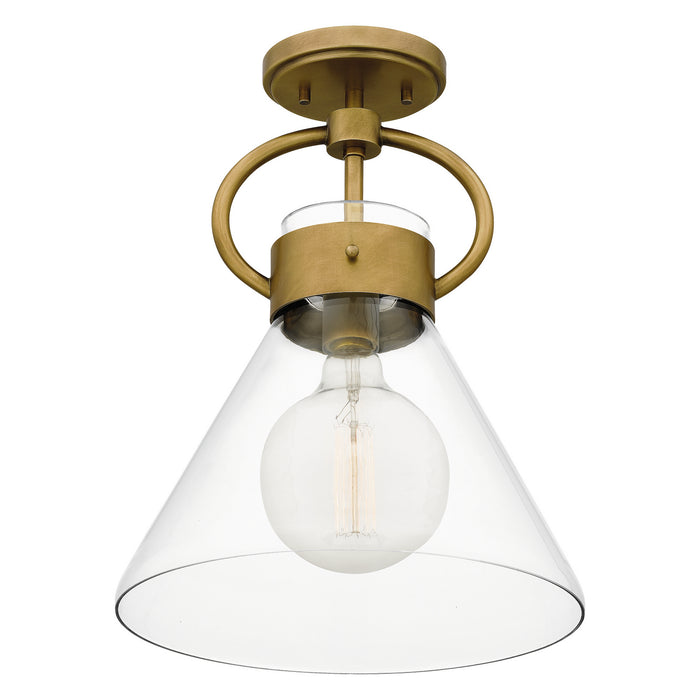 Myhouse Lighting Quoizel - WBS1712WS - One Light Semi Flush Mount - Webster - Weathered Brass