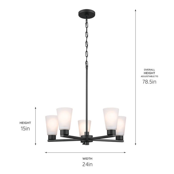 Myhouse Lighting Kichler - 52436BK - Five Light Chandelier - Stamos - Black