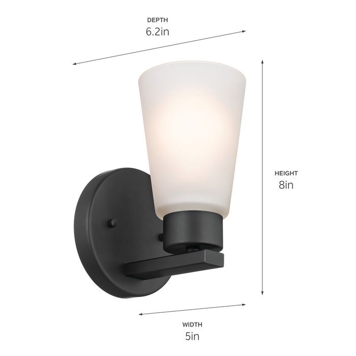 Myhouse Lighting Kichler - 52437BK - One Light Wall Sconce - Stamos - Black