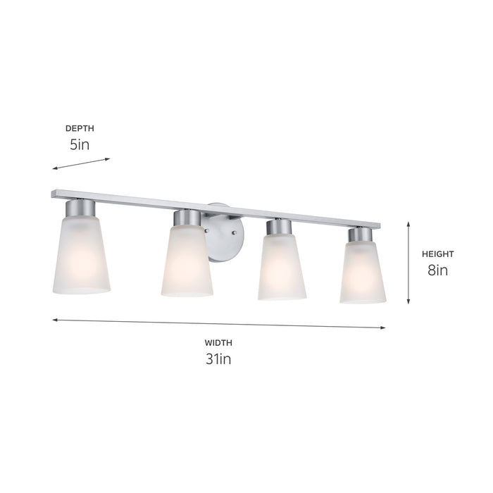 Myhouse Lighting Kichler - 55122NI - Four Light Bath - Stamos - Brushed Nickel