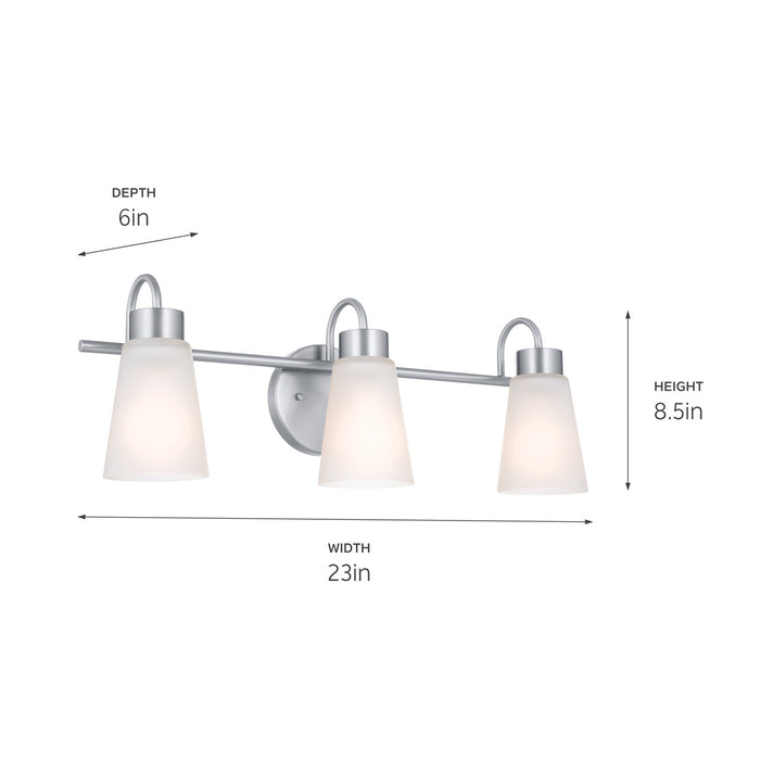 Myhouse Lighting Kichler - 55126NI - Three Light Bath - Erma - Brushed Nickel