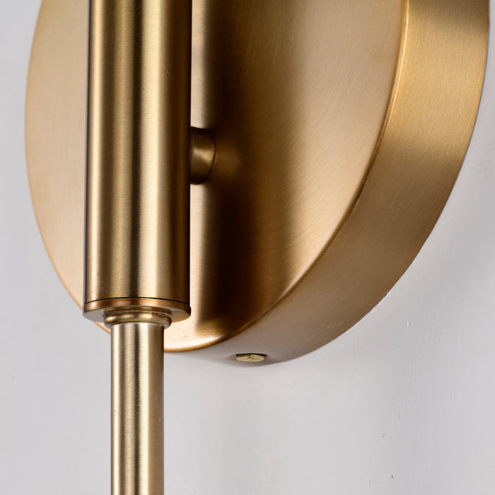 Myhouse Lighting Nuvo Lighting - 60-7392 - One Light Wall Sconce - Trilby - Matte White / Burnished Brass