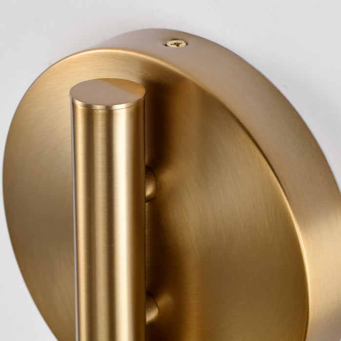 Myhouse Lighting Nuvo Lighting - 60-7392 - One Light Wall Sconce - Trilby - Matte White / Burnished Brass