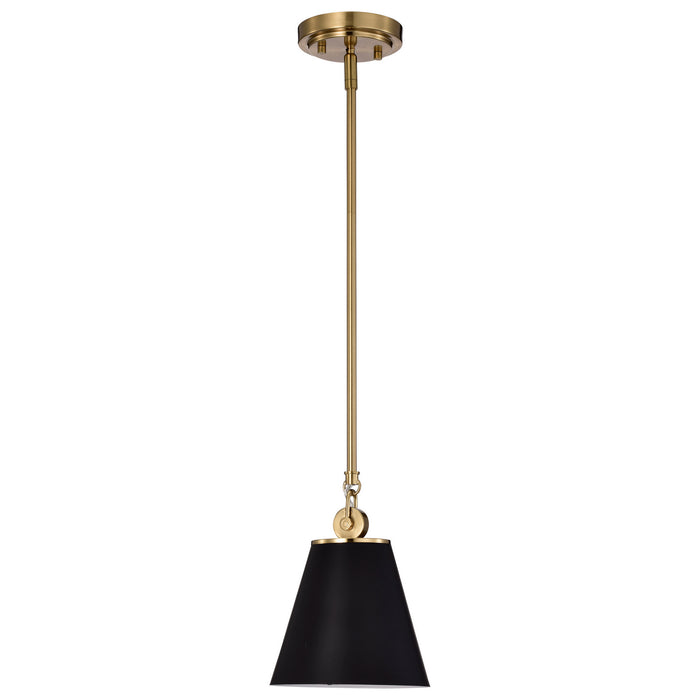 Myhouse Lighting Nuvo Lighting - 60-7408 - One Light Pendant - Dover - Black / Vintage Brass