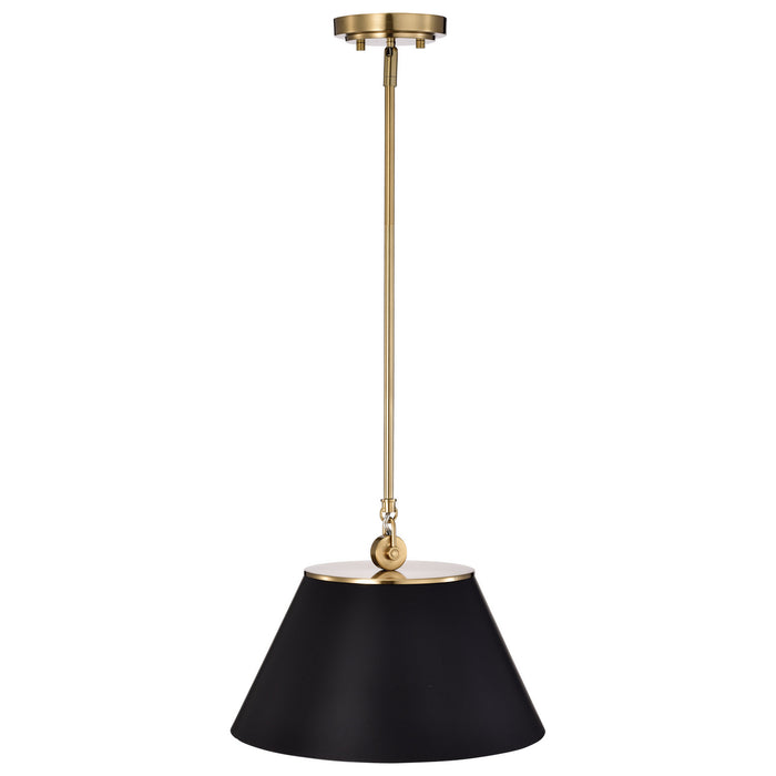 Myhouse Lighting Nuvo Lighting - 60-7411 - One Light Pendant - Dover - Black / Vintage Brass