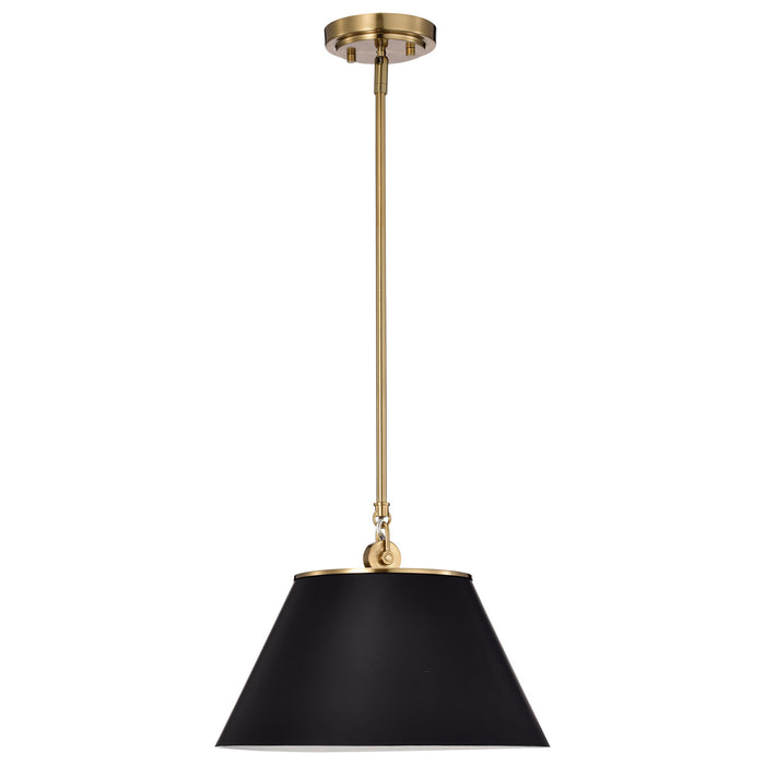 Myhouse Lighting Nuvo Lighting - 60-7411 - One Light Pendant - Dover - Black / Vintage Brass