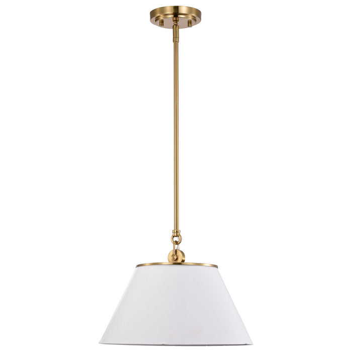 Myhouse Lighting Nuvo Lighting - 60-7412 - One Light Pendant - Dover - White / Vintage Brass