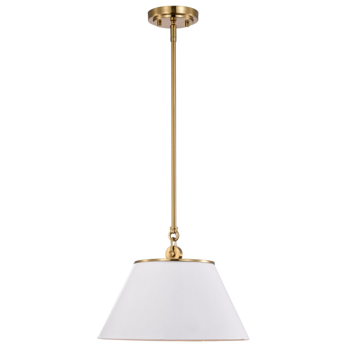 Myhouse Lighting Nuvo Lighting - 60-7412 - One Light Pendant - Dover - White / Vintage Brass