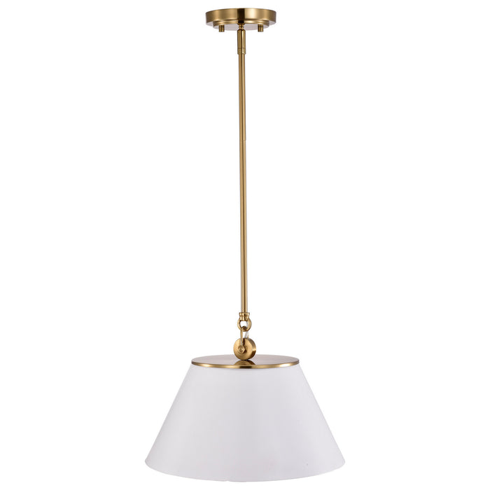 Myhouse Lighting Nuvo Lighting - 60-7412 - One Light Pendant - Dover - White / Vintage Brass