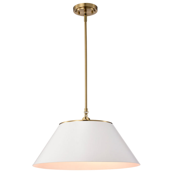 Myhouse Lighting Nuvo Lighting - 60-7415 - Three Light Pendant - Dover - White / Vintage Brass