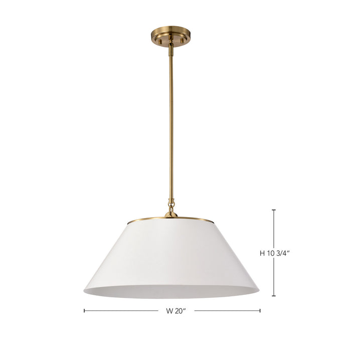 Myhouse Lighting Nuvo Lighting - 60-7415 - Three Light Pendant - Dover - White / Vintage Brass