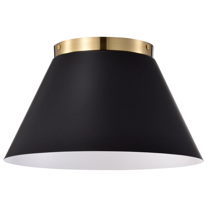 Myhouse Lighting Nuvo Lighting - 60-7417 - Three Light Flush Mount - Dover - Black / Vintage Brass